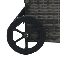 Produktbild för Solsäng med hjul konstrotting grå