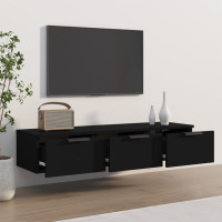 Produktbild för Väggskåp svart 102x30x20 cm konstruerat trä