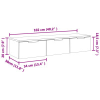 Produktbild för Väggskåp svart 102x30x20 cm konstruerat trä