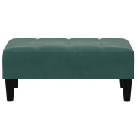Produktbild för Bäddsoffa 2-sits med fotpall mörkgrön sammet