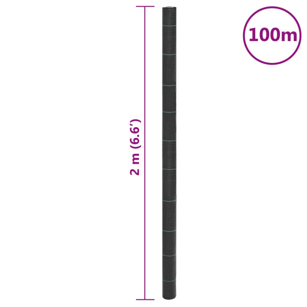 Produktbild för Ogräsmatta svart 2x100 m PP