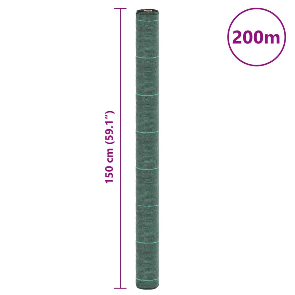 Produktbild för Ogräsmatta grön 1,5x200 m PP