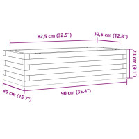 Produktbild för Odlingslåda vaxbrun 90x40x23 cm massiv furu