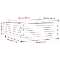 Produktbild för Odlingslåda 80x80x26,5 cm massivt furuträ