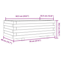 Produktbild för Odlingslåda vit 70x40x26,5 cm massiv furu