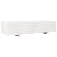 Produktbild för Odlingslåda vit 110x40x26,5 cm massiv furu