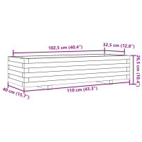 Produktbild för Odlingslåda vit 110x40x26,5 cm massiv furu