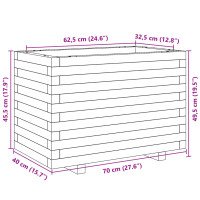 Produktbild för Odlingslåda vaxbrun 70x40x49,5 cm massiv furu