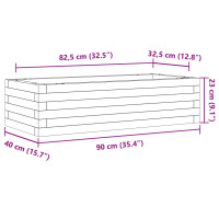 Produktbild för Odlingslåda vit 90x40x23 cm massiv furu