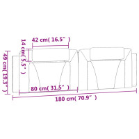 Produktbild för Dyna till huvudgavel svart 180 cm konstläder