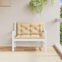 Produktbild för Bänkdyna 2 st melerad beige 100x50x7 cm tyg