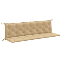 Produktbild för Bänkdyna 2 st melerad beige 200x50x7 cm tyg