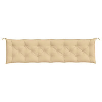 Produktbild för Bänkdyna 2 st melerad beige 200x50x7 cm tyg