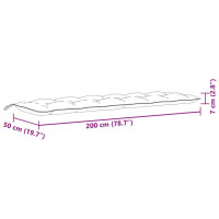 Produktbild för Bänkdyna 2 st melerad mörkgrå 200x50x7 cm tyg