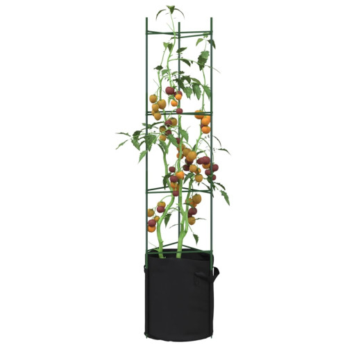 vidaXL Tomatburar med växtpåsar 4 st 154 cm stål och PP