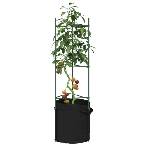 vidaXL Tomatburar med växtpåsar 8 st 116 cm stål och PP