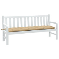 Produktbild för Bänkdyna melerad beige 180x50x7 cm tyg