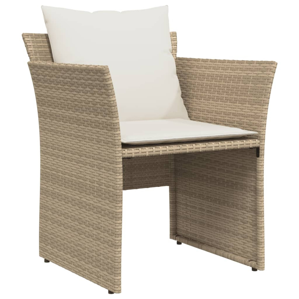 Produktbild för Trädgårdsfåtölj med fotpall beige konstrotting