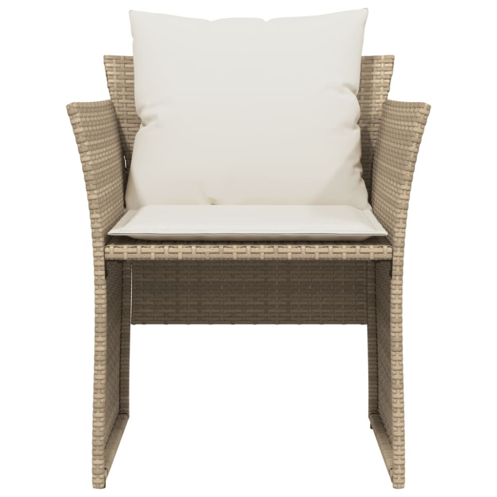 Produktbild för Trädgårdsfåtölj med fotpall beige konstrotting