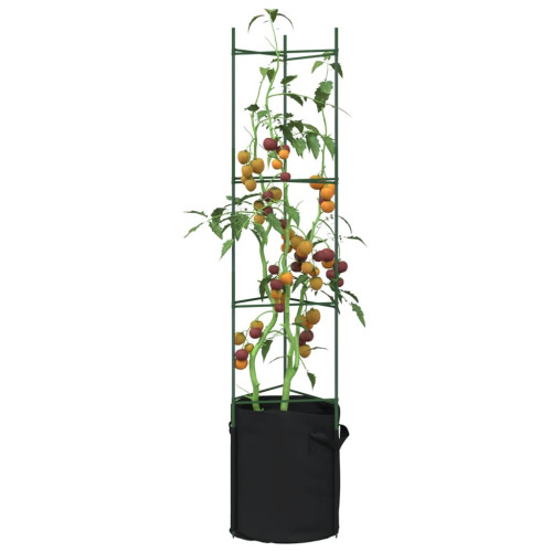 vidaXL Tomatburar med växtpåsar 8 st 154 cm stål och PP