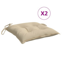 Produktbild för Stolsdynor 2 st beige 40x40x7 cm oxfordtyg