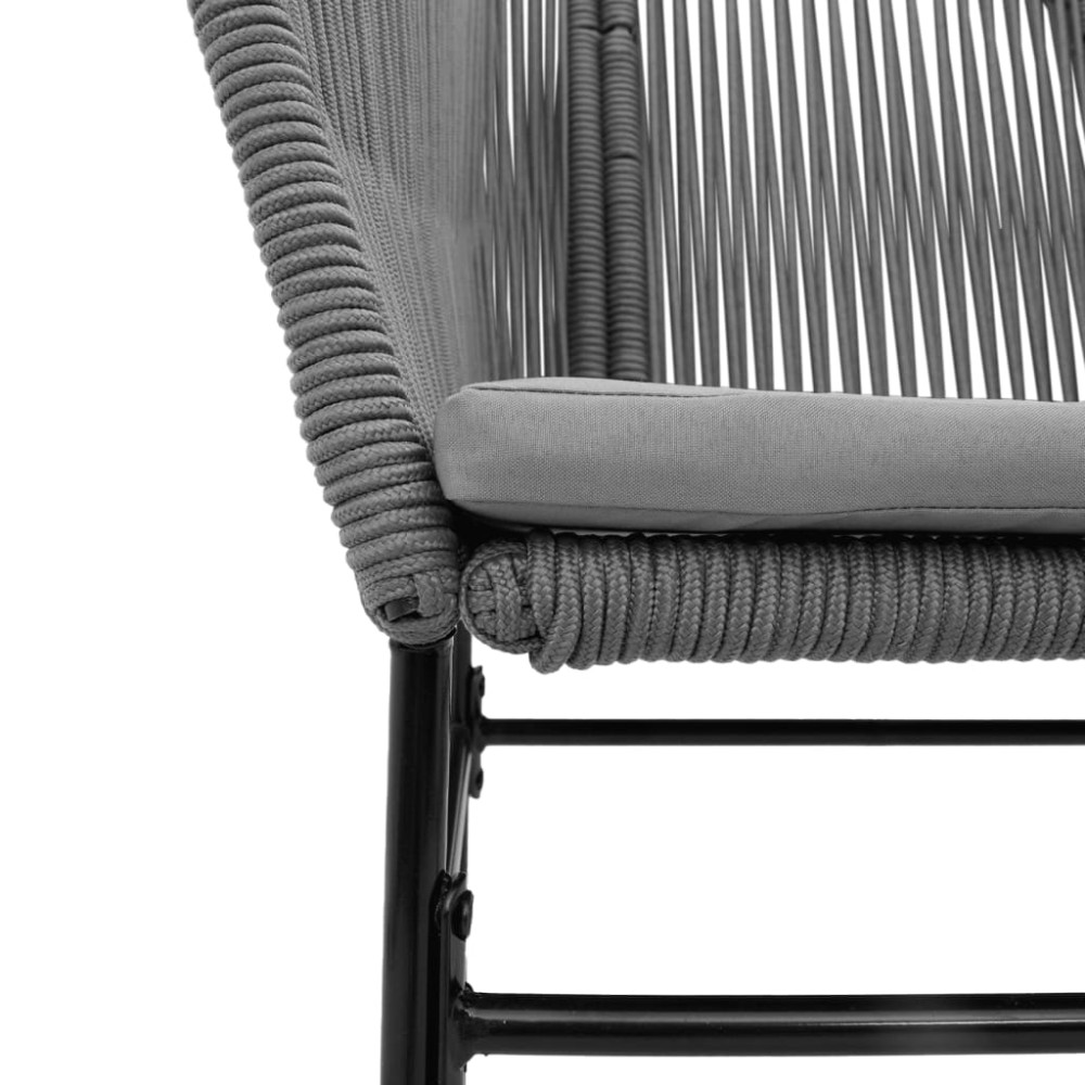 Produktbild för Trädgårdsstolar 2 st med dynor grå konstrotting
