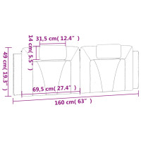 Produktbild för Dyna till huvudgavel vit och svart 160 cm konstläder