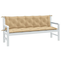 Produktbild för Bänkdyna 2 st melerad beige 180x50x7 cm tyg