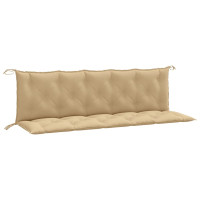 Produktbild för Bänkdyna 2 st melerad beige 180x50x7 cm tyg