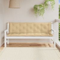 Produktbild för Bänkdyna 2 st melerad beige 180x50x7 cm tyg