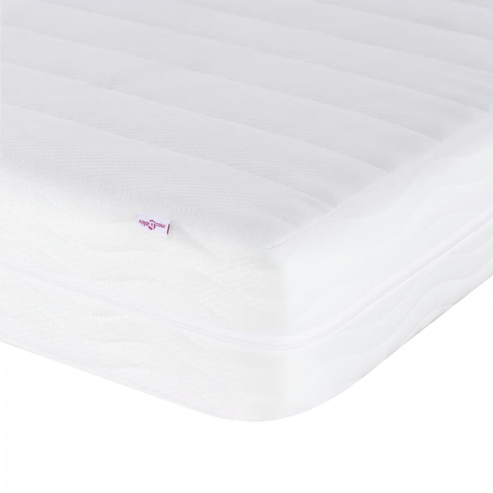 Produktbild för Bed "Viana" with Mattress Black and White 140x190 cm Faux Leather