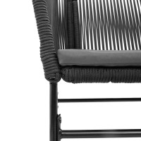 Produktbild för Trädgårdsstolar 2 st med dynor svart konstrotting