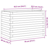 Produktbild för Odlingslådor vit 70x40x46 cm massiv furu