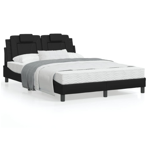 vidaXL Bed Frame "Viana" without Mattress Black 140x200 cm Faux Leather - Sängar & Sängramar