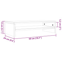 Produktbild för Skärmställ vaxbrun 50x24x13 cm massiv furu