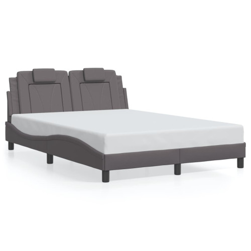 vidaXL Bed Frame "Viana" with LED without Mattress Grey 140x200 cm