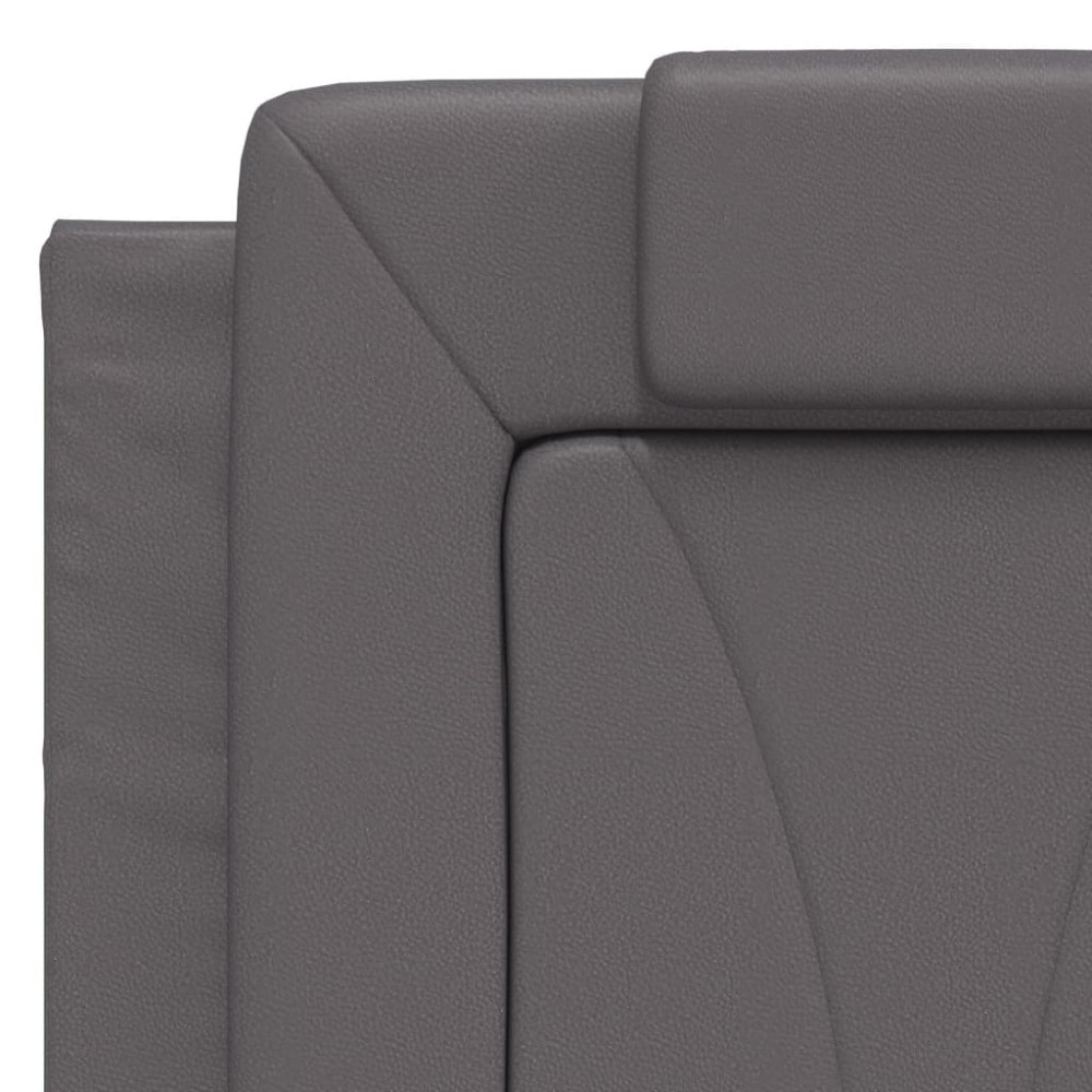 Produktbild för Bed Frame "Viana" with LED without Mattress Grey 140x200 cm