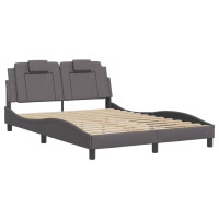 Produktbild för Bed Frame "Viana" with LED without Mattress Grey 140x200 cm