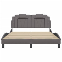 Produktbild för Bed Frame "Viana" with LED without Mattress Grey 140x200 cm