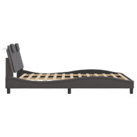 Produktbild för Bed Frame "Viana" with LED without Mattress Grey 140x200 cm