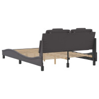 Produktbild för Bed Frame "Viana" with LED without Mattress Grey 140x200 cm