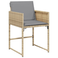 Produktbild för Trädgårdsstolar med dynor 4 st blandad beige konstrotting