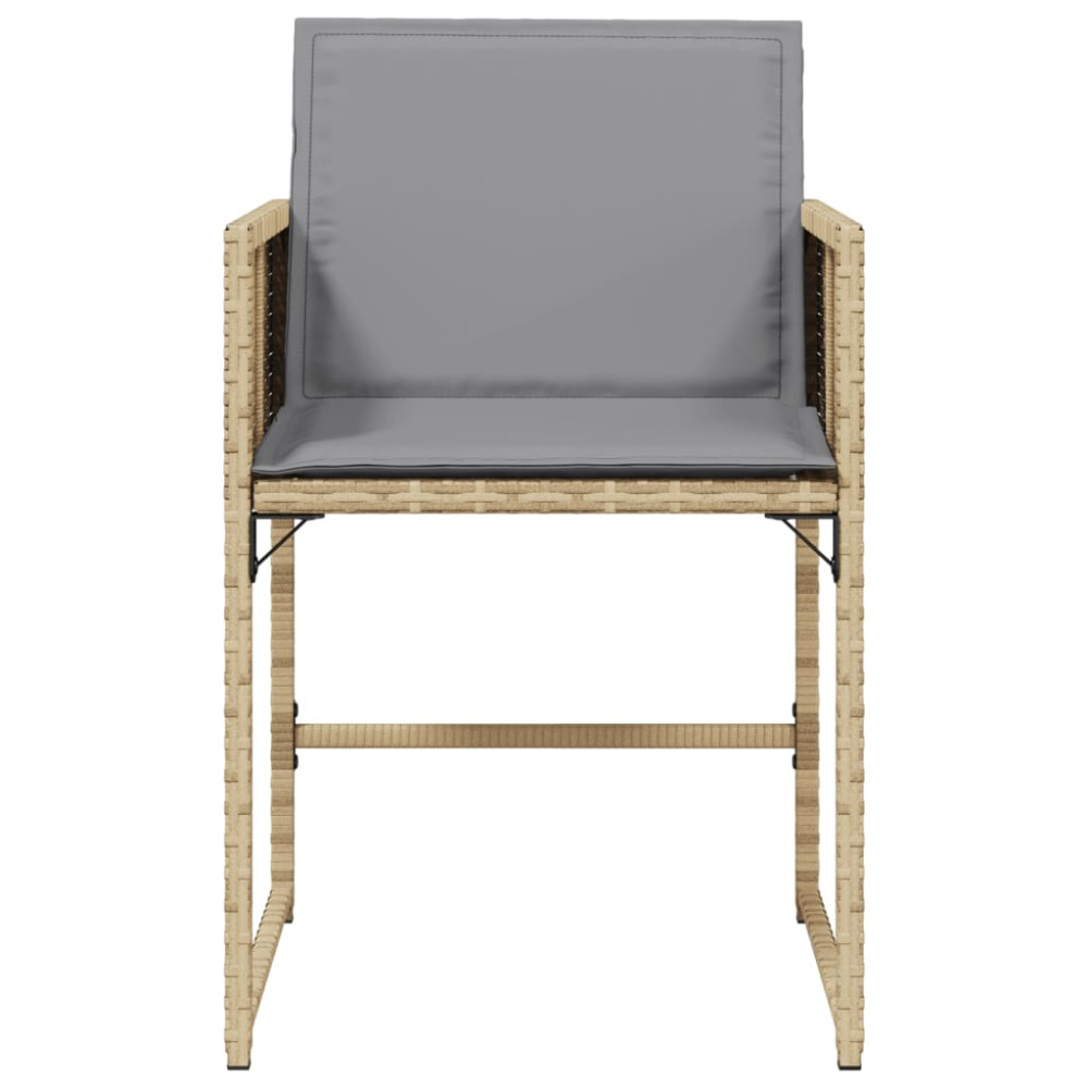 Produktbild för Trädgårdsstolar med dynor 4 st blandad beige konstrotting