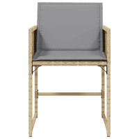 Produktbild för Trädgårdsstolar med dynor 4 st blandad beige konstrotting