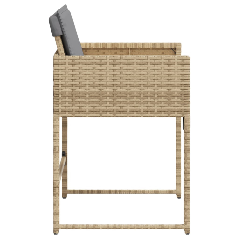 Produktbild för Trädgårdsstolar med dynor 4 st blandad beige konstrotting