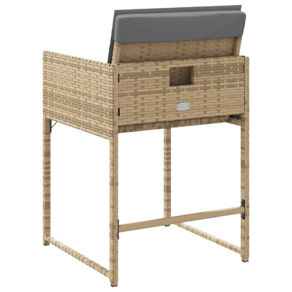 Produktbild för Trädgårdsstolar med dynor 4 st blandad beige konstrotting