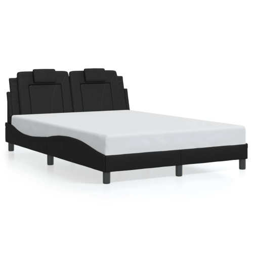 vidaXL Bed Frame "Viana" with LED without Mattress Black 140x190 cm - Sängar & Sängramar