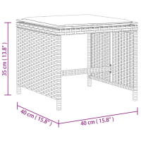 Produktbild för Trädgårdspallar med dynor 4 st brun 40x40x35 cm konstrotting