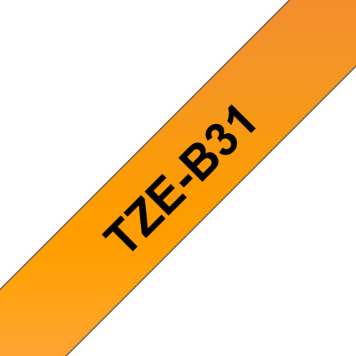 Brother Brother TZE-B31 etikett-tejp Svart på neonorange