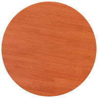 Produktbild för Bordsskiva rund vaxad brun Ø90x2,5 cm massiv furu